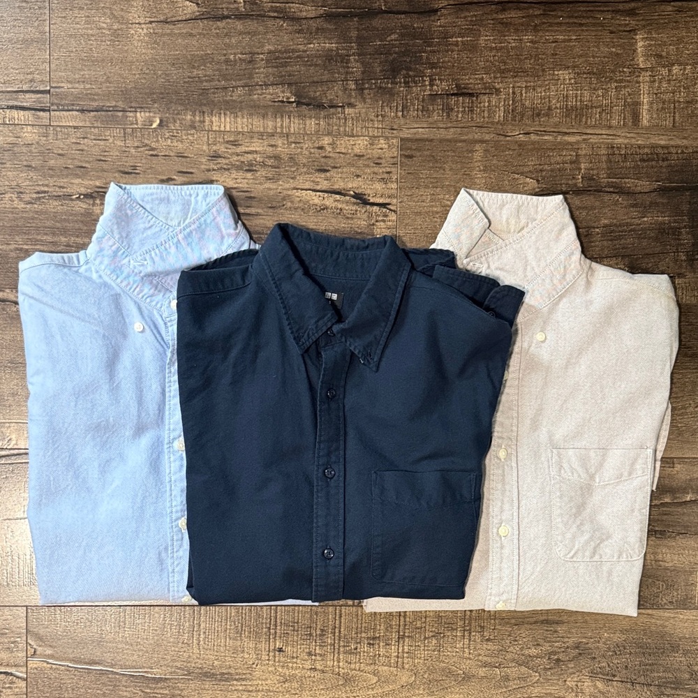 Set of 3 Uniqlo Oxford Shirts multicolor